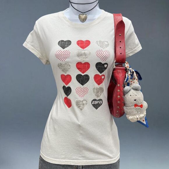 y2k espn heart graphic baby tee - Picture 1 of 8